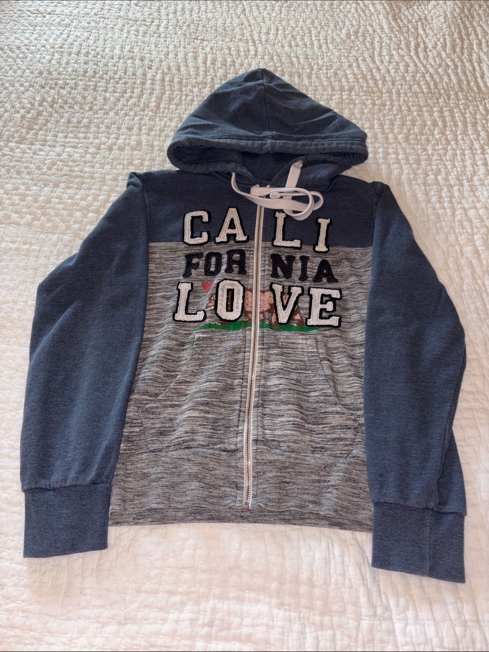 Reflex  Unisex Navy & Gray 'California Love' Zip-Up Hoodie EUC L